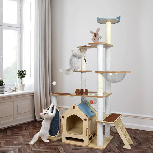Cat Tree Tower with Wood House 168cm